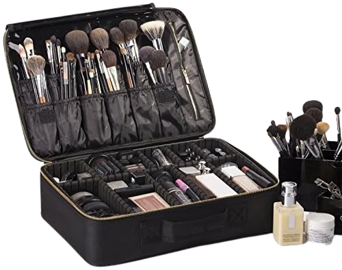 professional makeup artist train case cosmetics holder