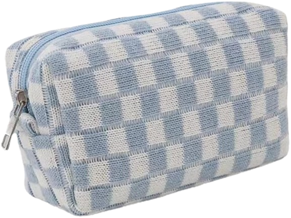 everyday checkered cosmetics bag