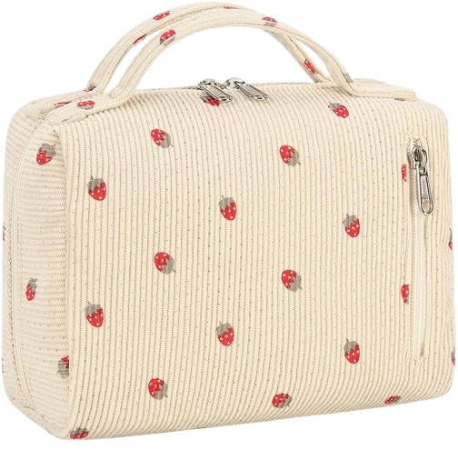 strawberry travel makeup bag
