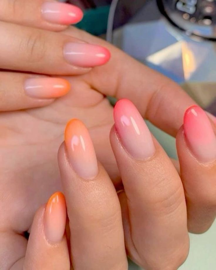 pink ombre spring nails