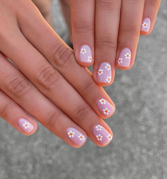 easy floral nail design