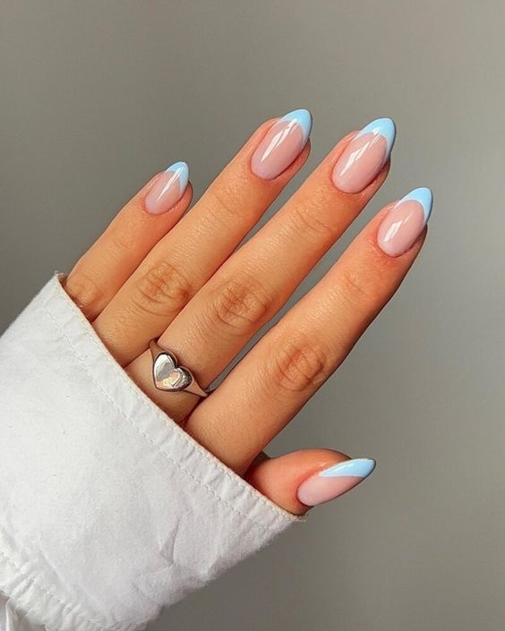 blue french manicure spring inspiration