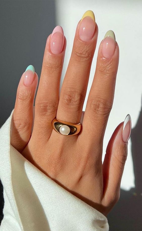 pastel french manicure for spring