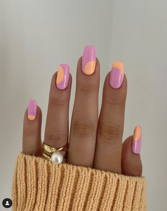 abstract pastel nail design